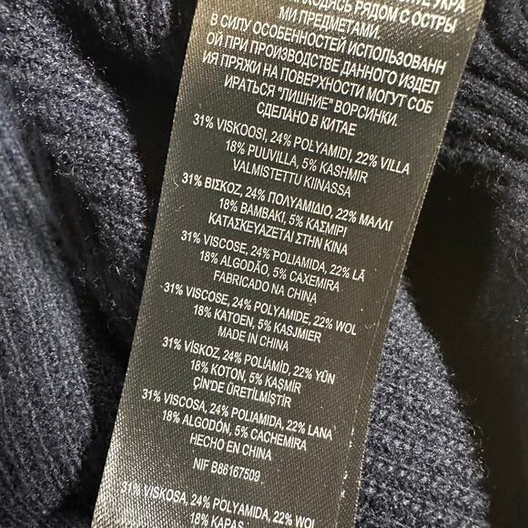 Ted Baker Rashell Cashmere Blend Crew Neck Sweater Navy Blue Size 6 (US 14) EUC - Picture 6 of 10